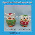 Personalized ceramic owl ornaments with led light/tealight